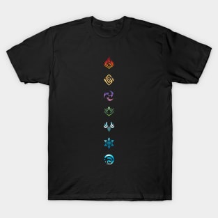 Genshin Impact Elementals Symbol in Vertical T-Shirt